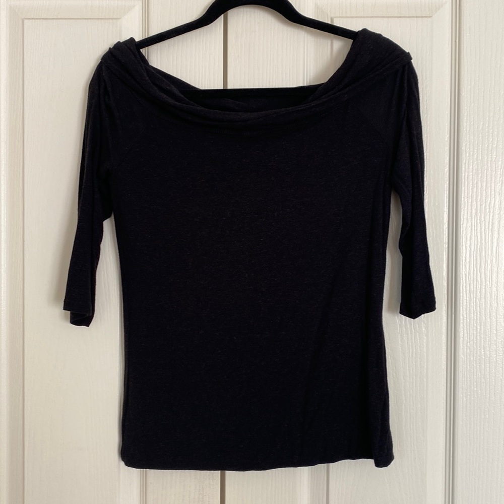 NWT Black Amadi womens off shoulder shirt, size M anthropology made in USA